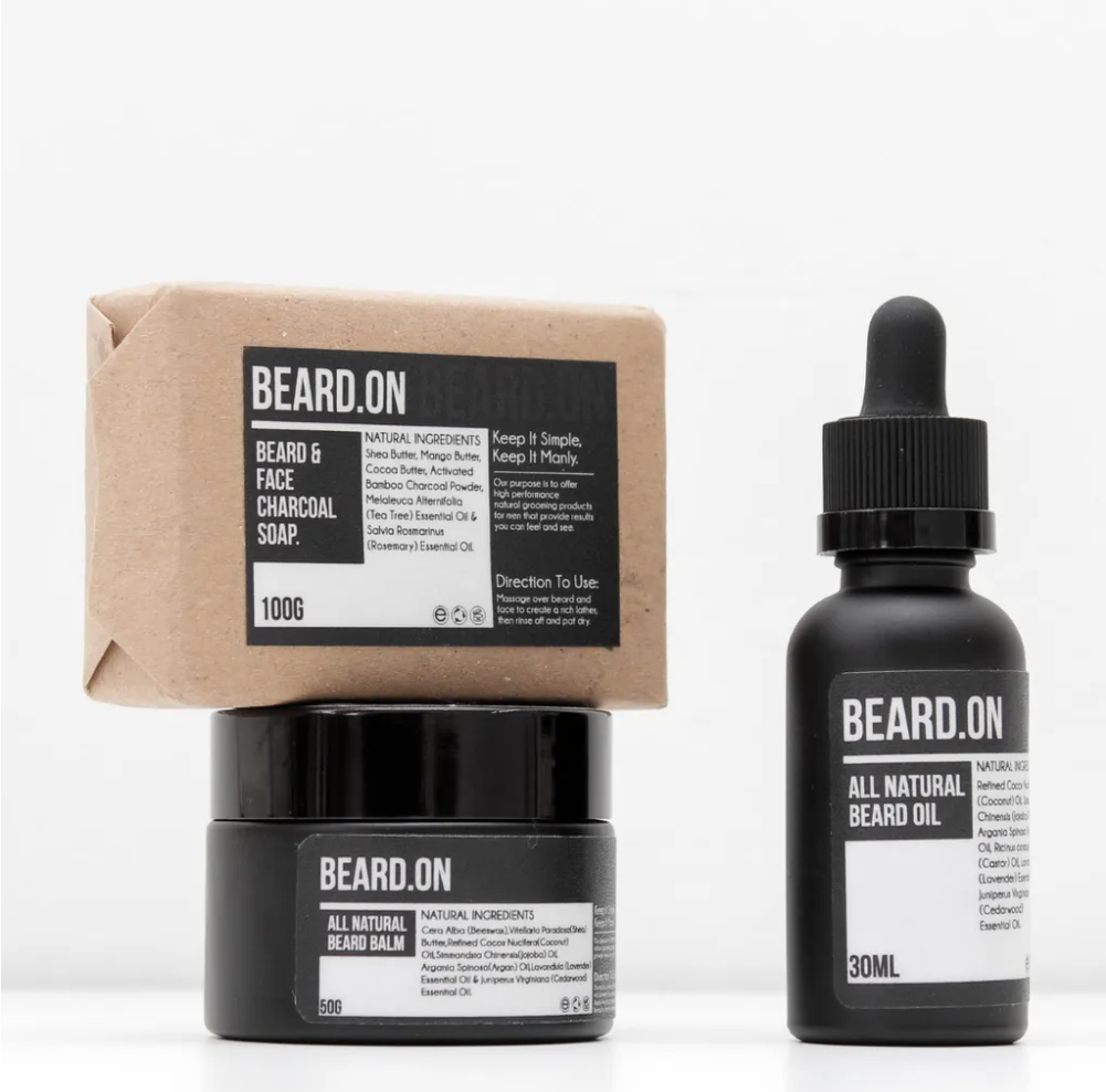 Beard.On Beard Oil, Beard Balm And Beard & Face Charcoal Soap: The Premium Beard Conditioning Combo I